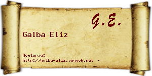 Galba Eliz névjegykártya